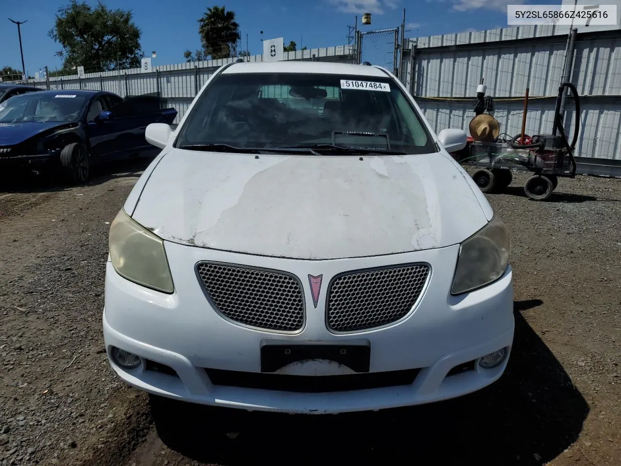 2006 Pontiac Vibe VIN: 5Y2SL65866Z425616 Lot: 51047484