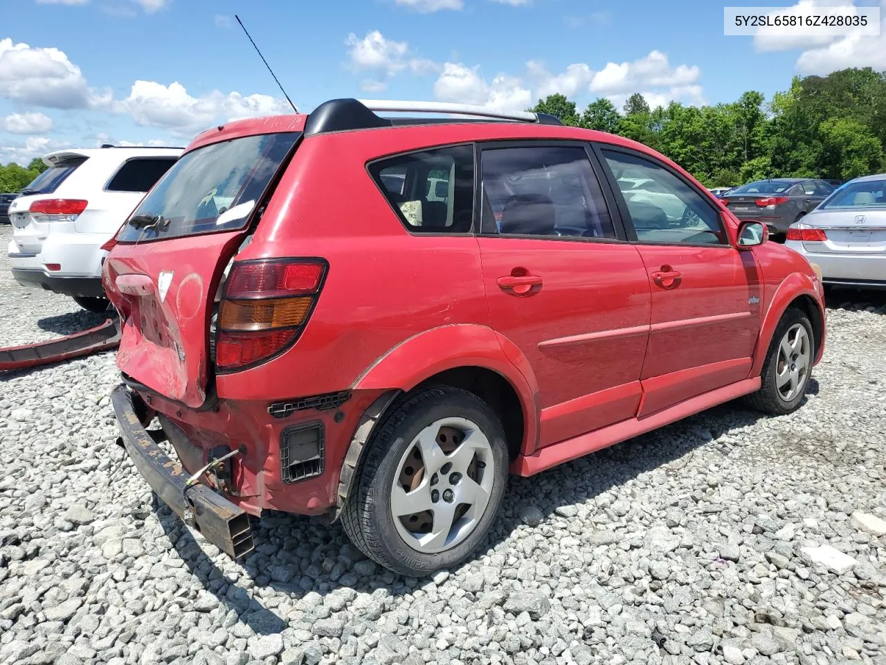 2006 Pontiac Vibe VIN: 5Y2SL65816Z428035 Lot: 55285934