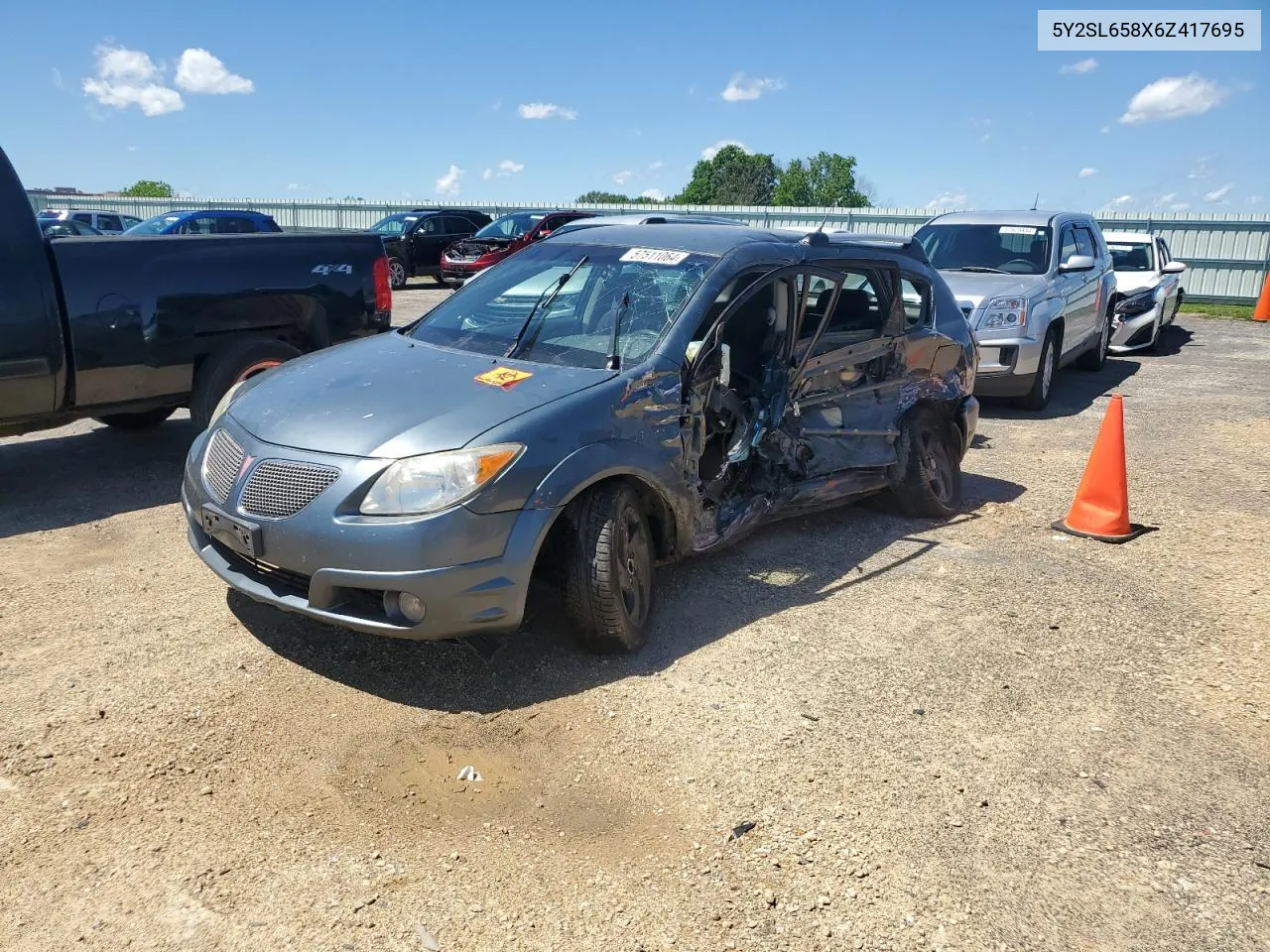 2006 Pontiac Vibe VIN: 5Y2SL658X6Z417695 Lot: 57511064