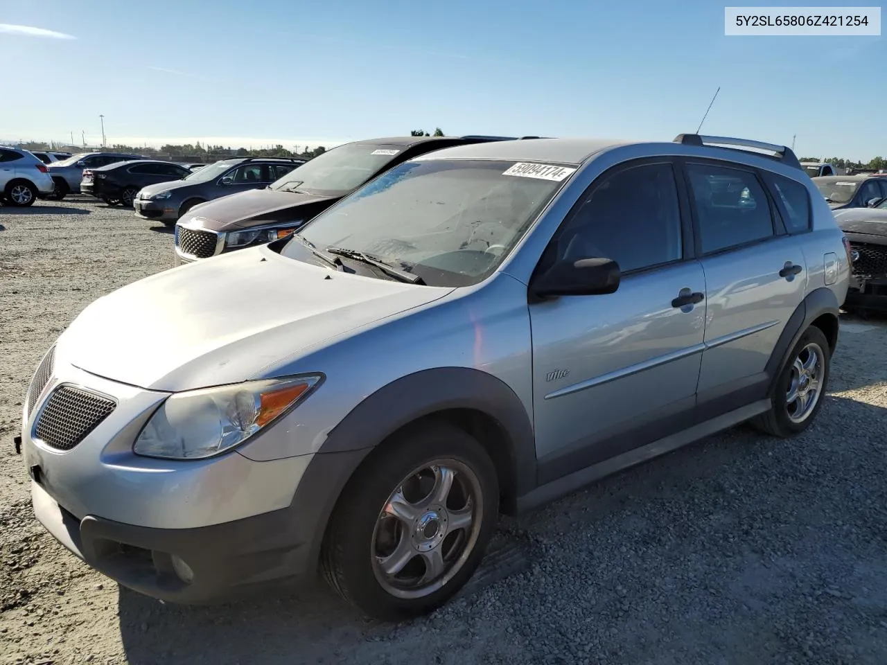 2006 Pontiac Vibe VIN: 5Y2SL65806Z421254 Lot: 59094174