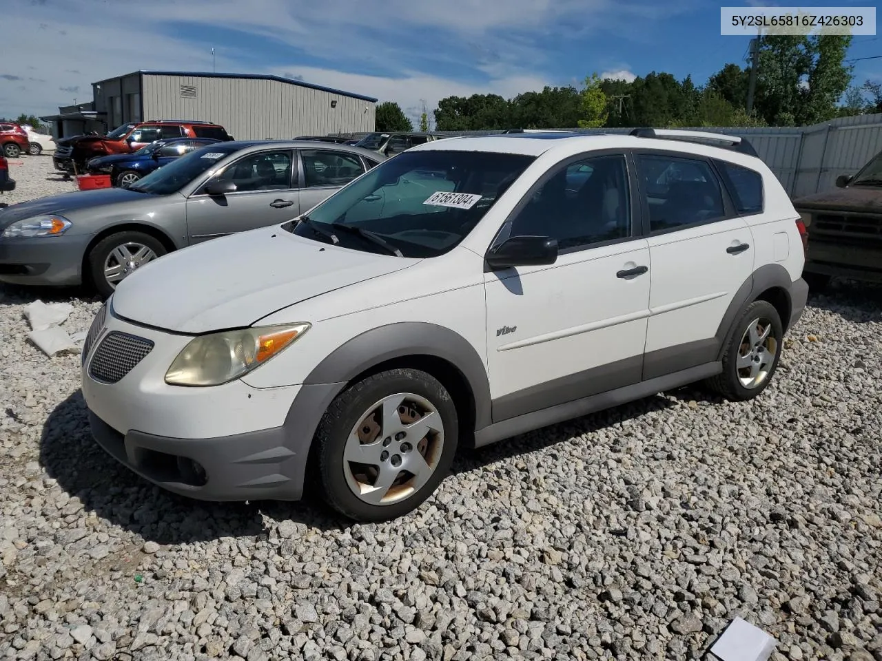 2006 Pontiac Vibe VIN: 5Y2SL65816Z426303 Lot: 61561304