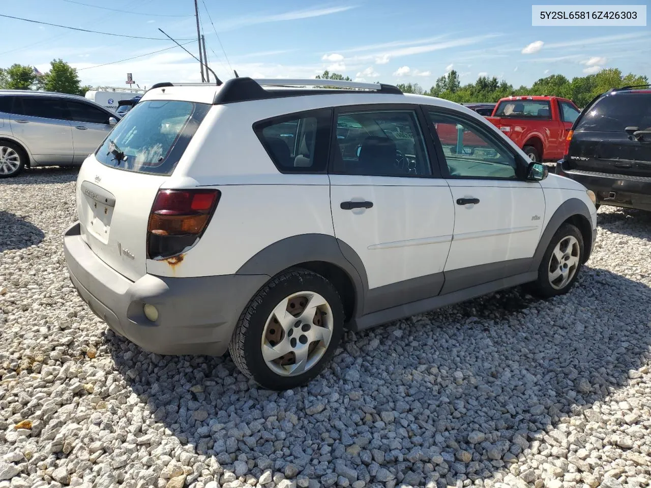 2006 Pontiac Vibe VIN: 5Y2SL65816Z426303 Lot: 61561304