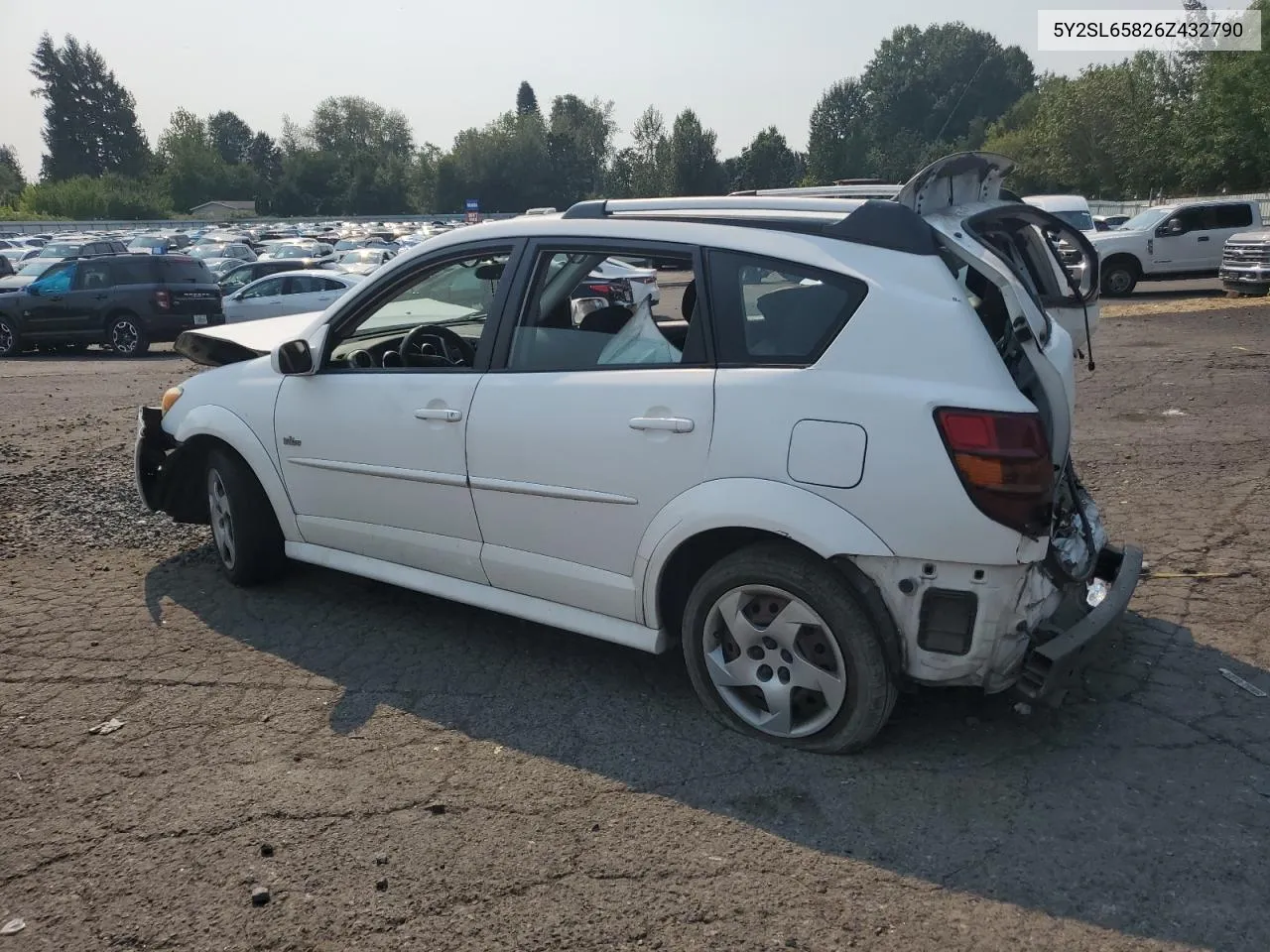 2006 Pontiac Vibe VIN: 5Y2SL65826Z432790 Lot: 65681574