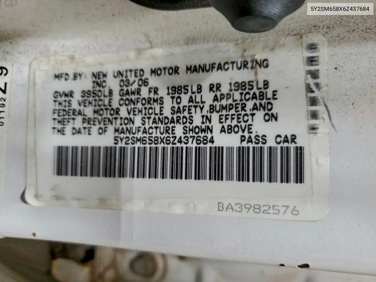 5Y2SM658X6Z437684 2006 Pontiac Vibe
