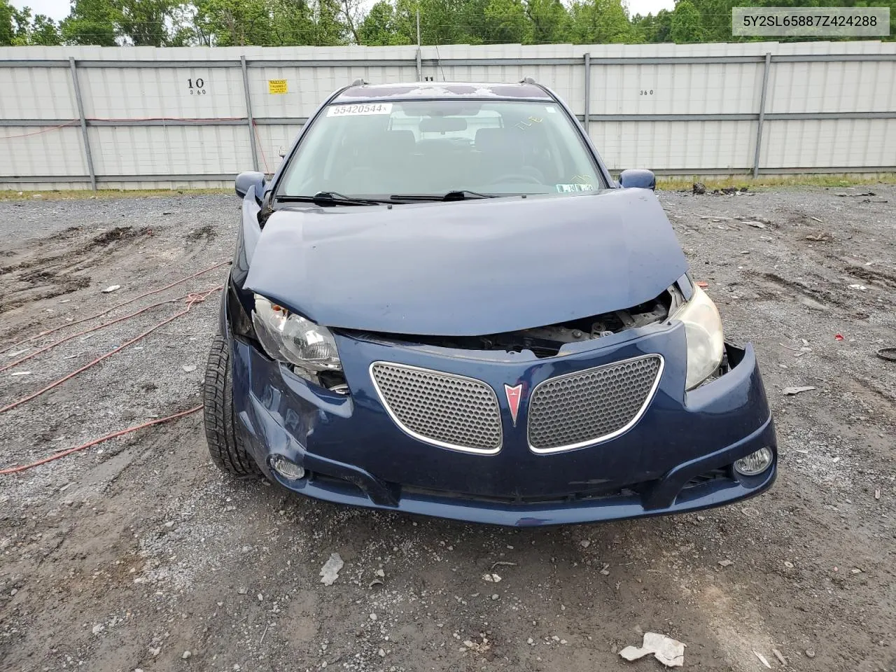 2007 Pontiac Vibe VIN: 5Y2SL65887Z424288 Lot: 55420544