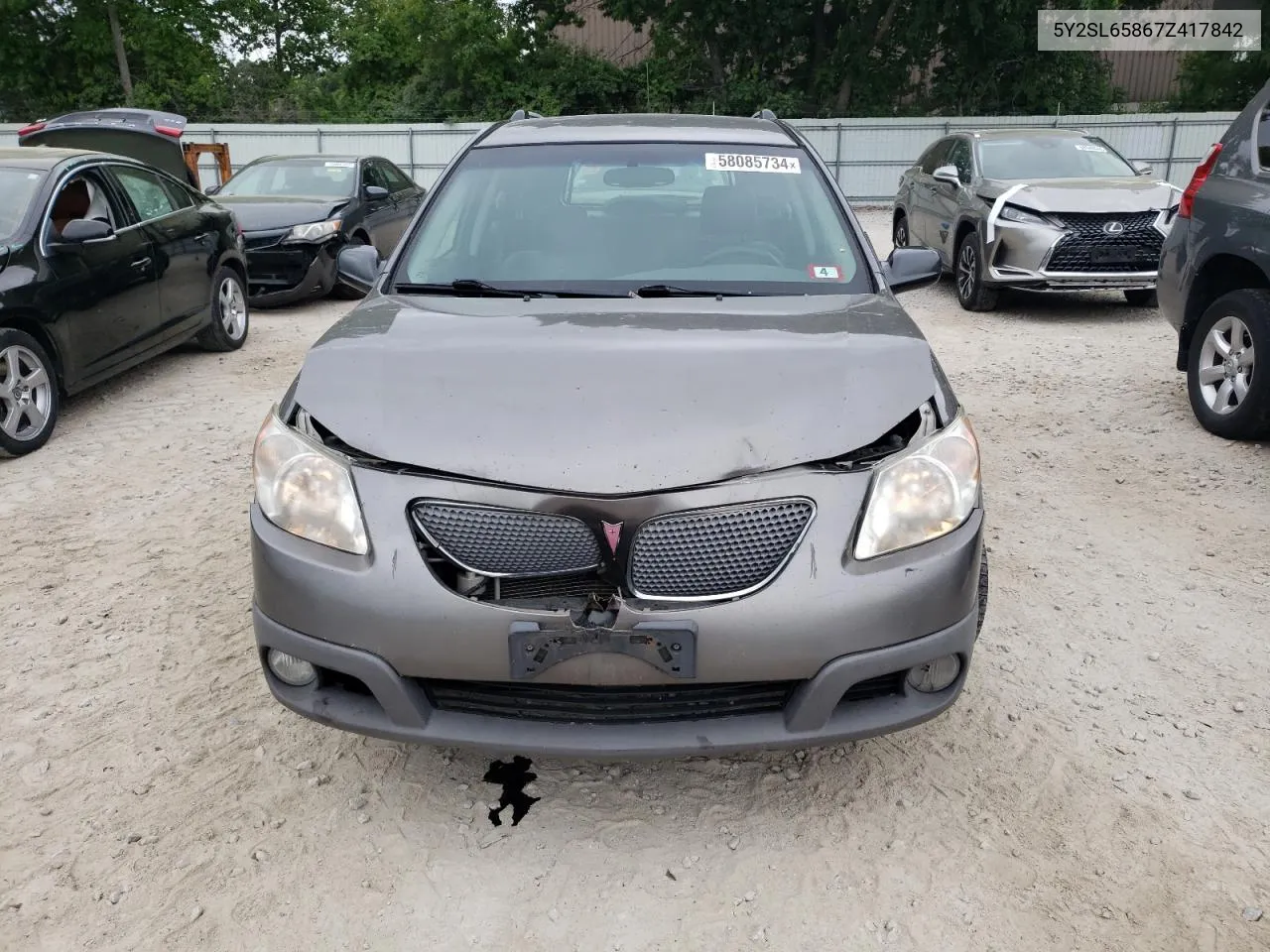 2007 Pontiac Vibe VIN: 5Y2SL65867Z417842 Lot: 58085734