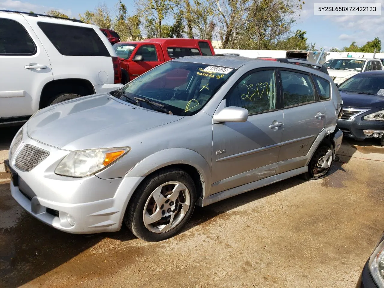 2007 Pontiac Vibe VIN: 5Y2SL658X7Z422123 Lot: 71257693