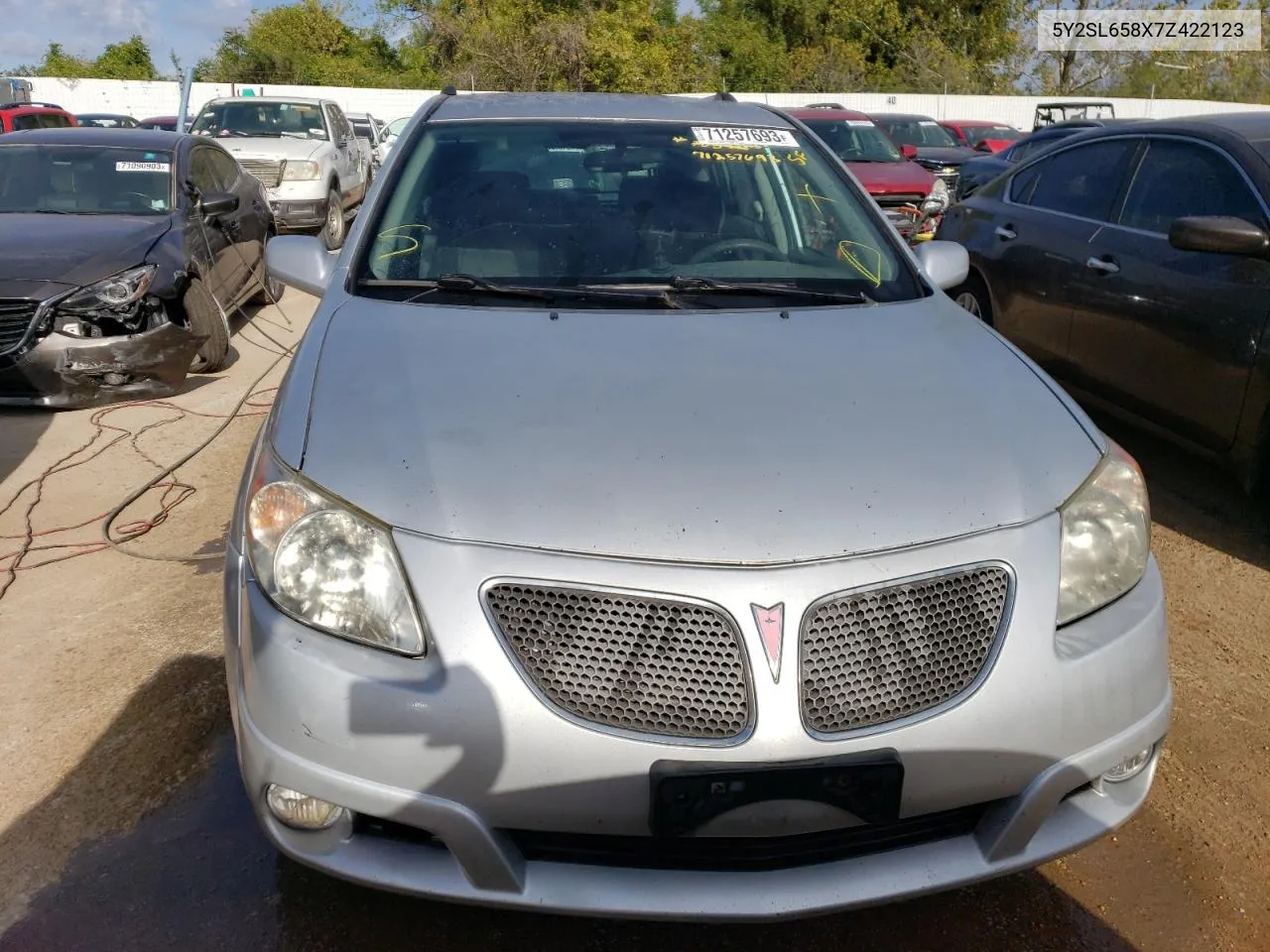 2007 Pontiac Vibe VIN: 5Y2SL658X7Z422123 Lot: 71257693