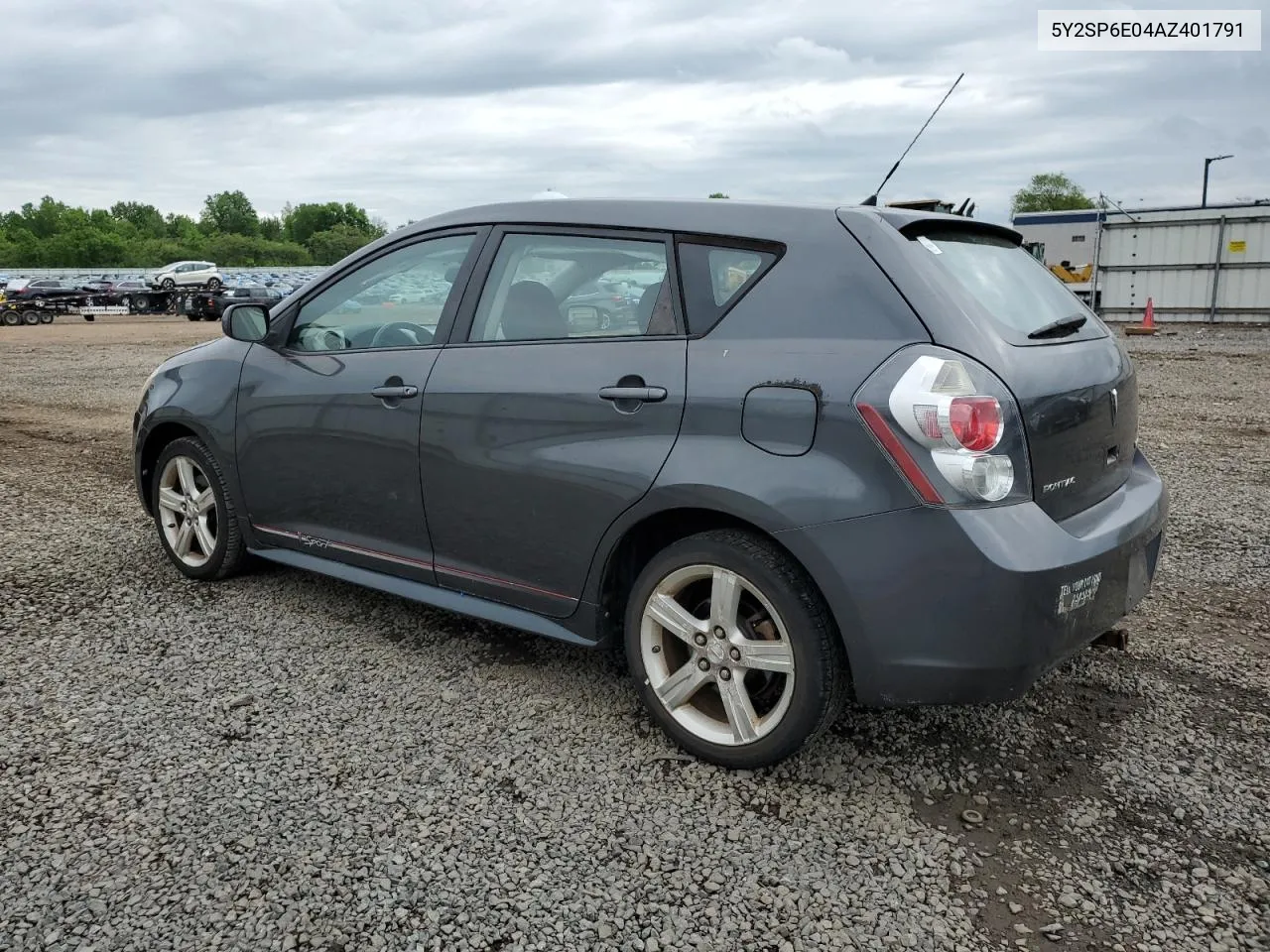 2010 Pontiac Vibe VIN: 5Y2SP6E04AZ401791 Lot: 55092694