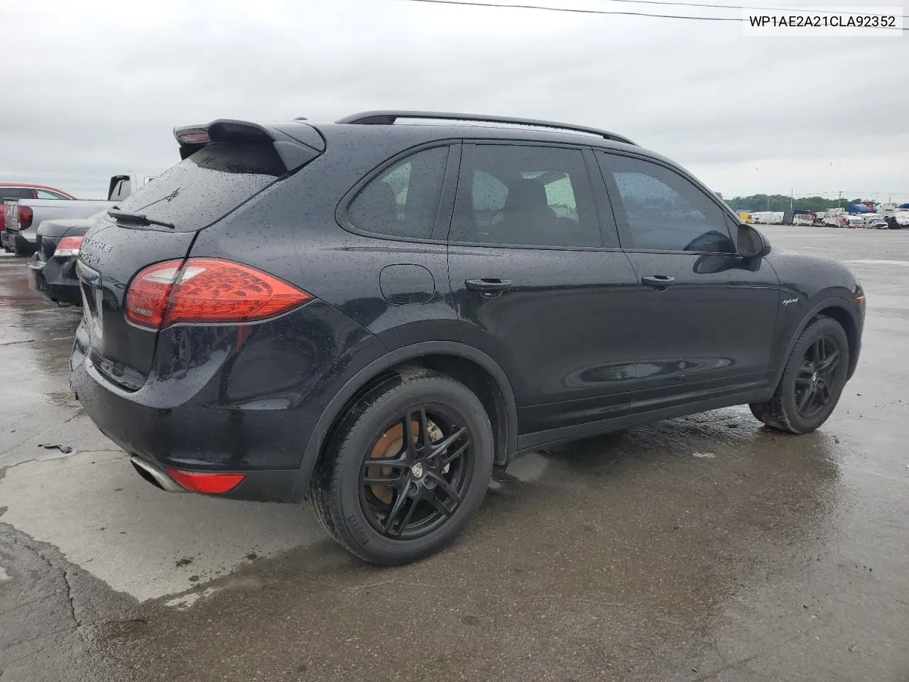 2012 Porsche Cayenne S Hybrid VIN: WP1AE2A21CLA92352 Lot: 54797064