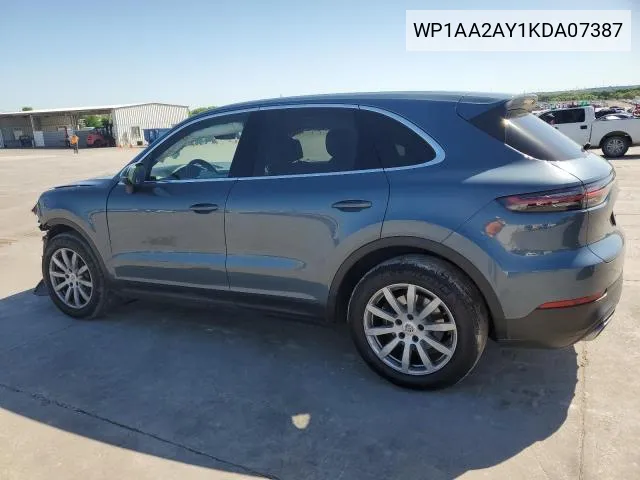 2019 Porsche Cayenne VIN: WP1AA2AY1KDA07387 Lot: 54950184