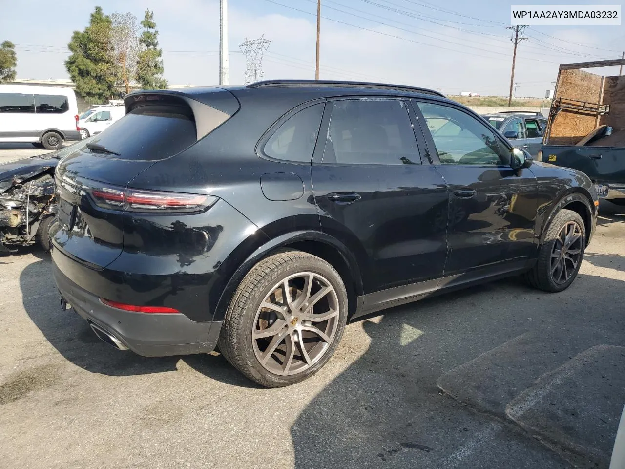 2021 Porsche Cayenne VIN: WP1AA2AY3MDA03232 Lot: 54532934