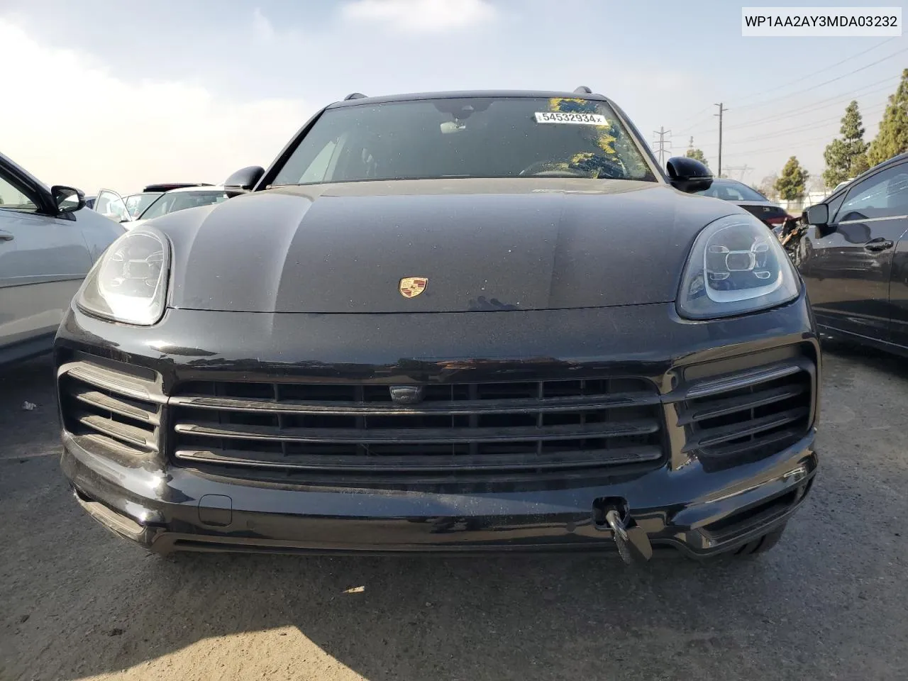 2021 Porsche Cayenne VIN: WP1AA2AY3MDA03232 Lot: 54532934