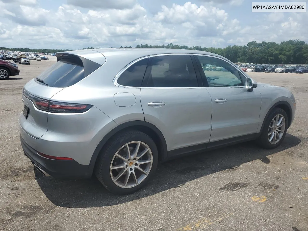 2021 Porsche Cayenne VIN: WP1AA2AY4MDA02980 Lot: 57843404