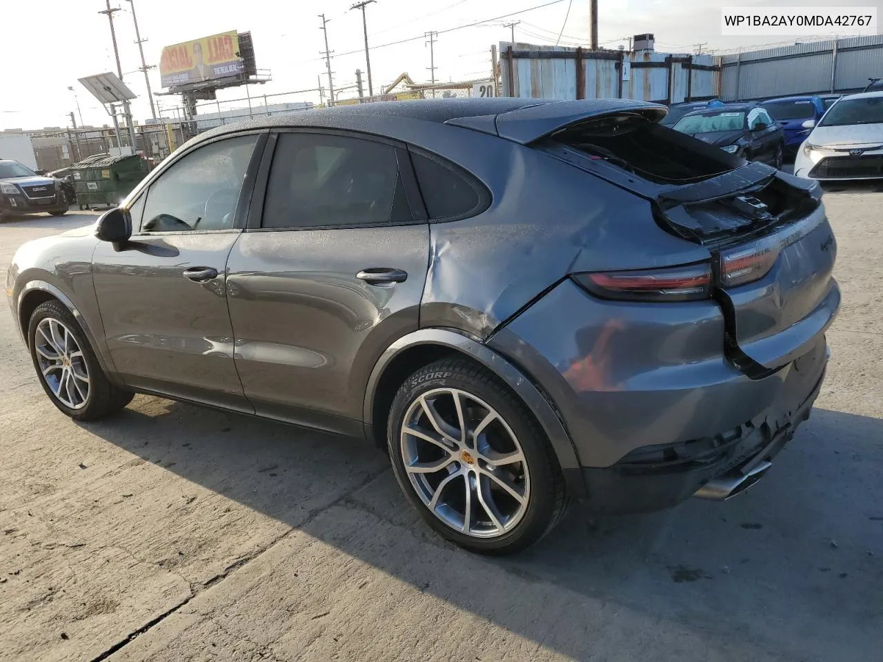 2021 Porsche Cayenne Coupe VIN: WP1BA2AY0MDA42767 Lot: 71283454