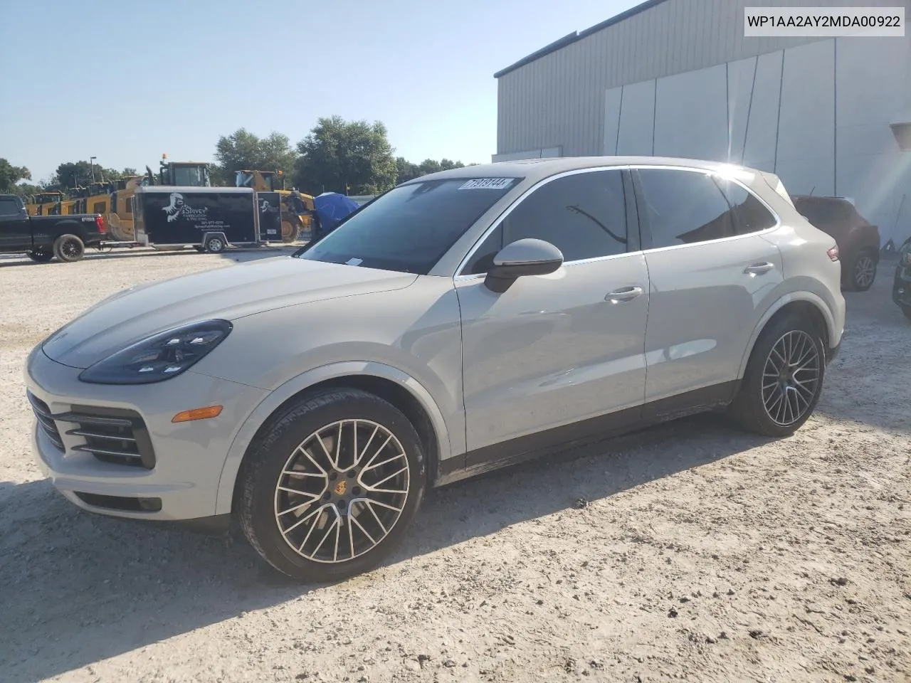 2021 Porsche Cayenne VIN: WP1AA2AY2MDA00922 Lot: 71919144