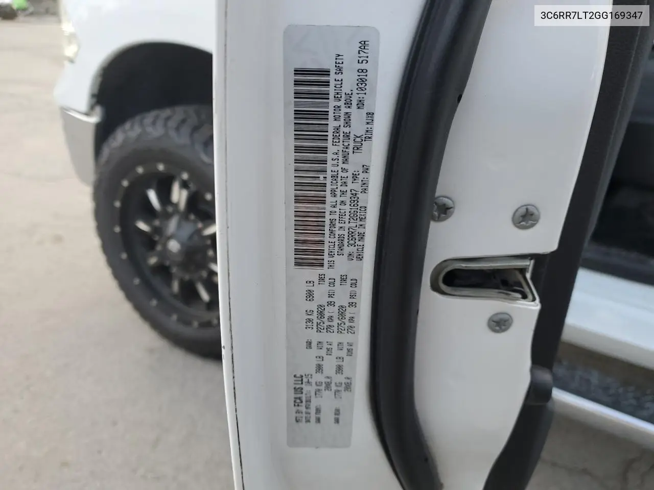 3C6RR7LT2GG169347 2016 Ram 1500 Slt