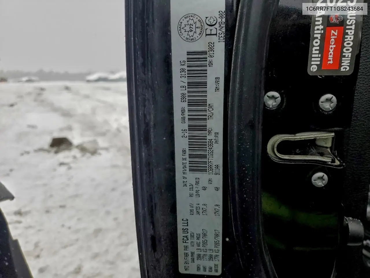 1C6RR7FT1GS243684 2016 Ram 1500 St