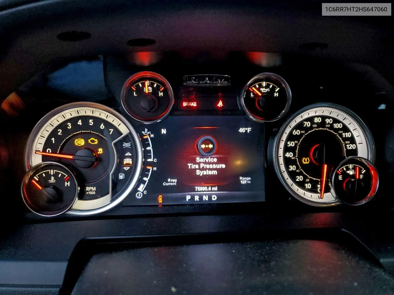 1C6RR7HT2HS647060 2017 Ram 1500 Sport