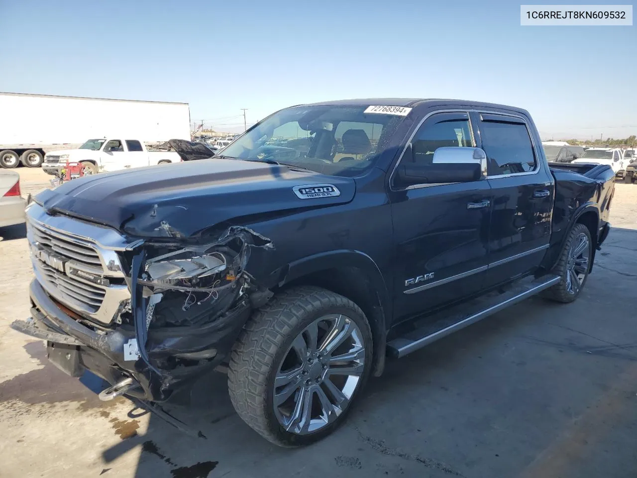 2019 Ram 1500 Laramie VIN: 1C6RREJT8KN609532 Lot: 72768394