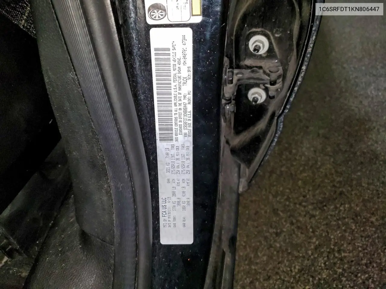 1C6SRFDT1KN806447 2019 Ram 1500 Laramie