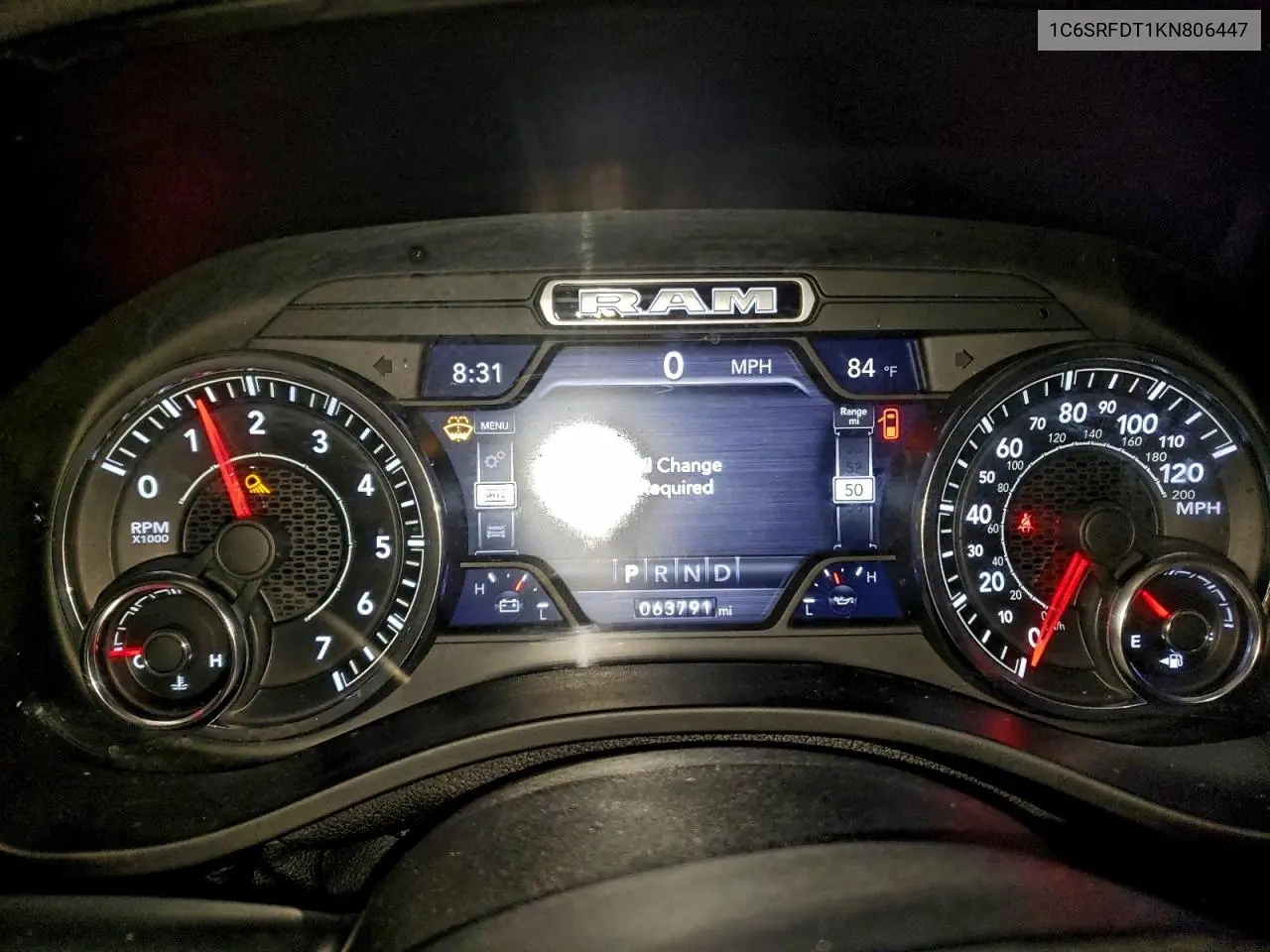 1C6SRFDT1KN806447 2019 Ram 1500 Laramie