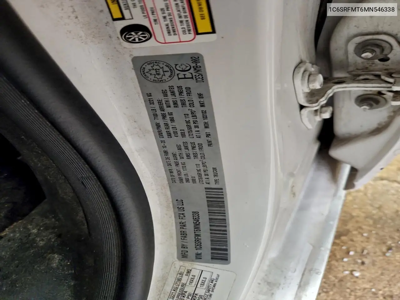 1C6SRFMT6MN546338 2021 Ram 1500 Big Horn/Lone Star