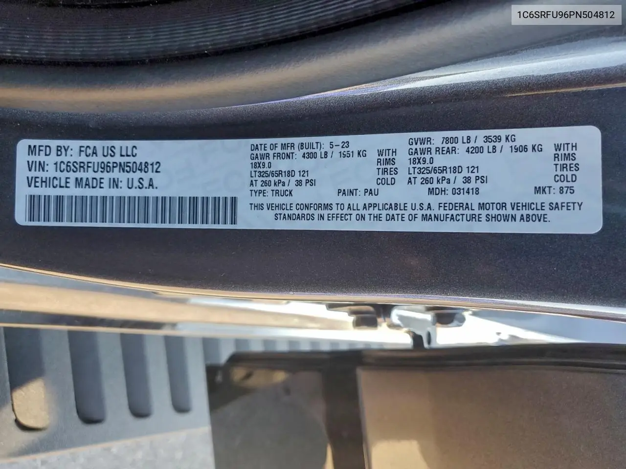 1C6SRFU96PN504812 2023 Ram 1500 Trx