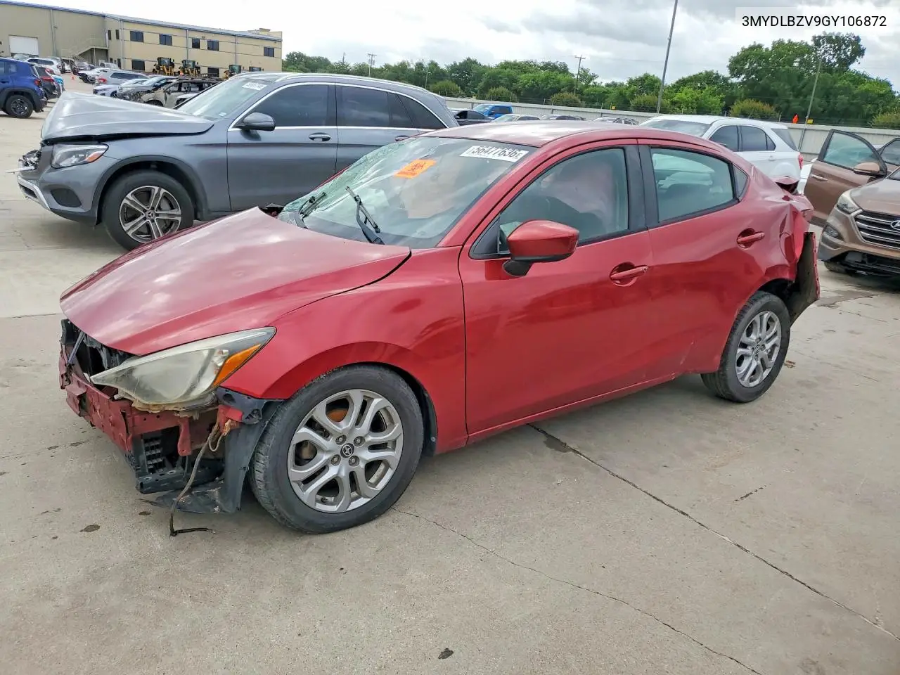 2016 Scion Ia Base VIN: 3MYDLBZV9GY106872 Lot: 56477636