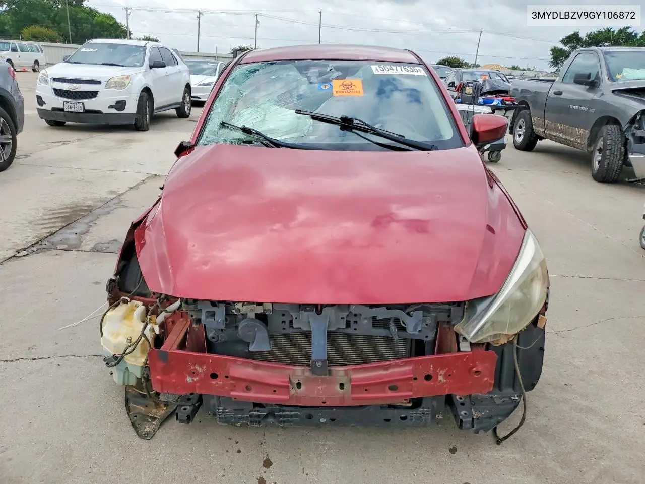 2016 Scion Ia Base VIN: 3MYDLBZV9GY106872 Lot: 56477636