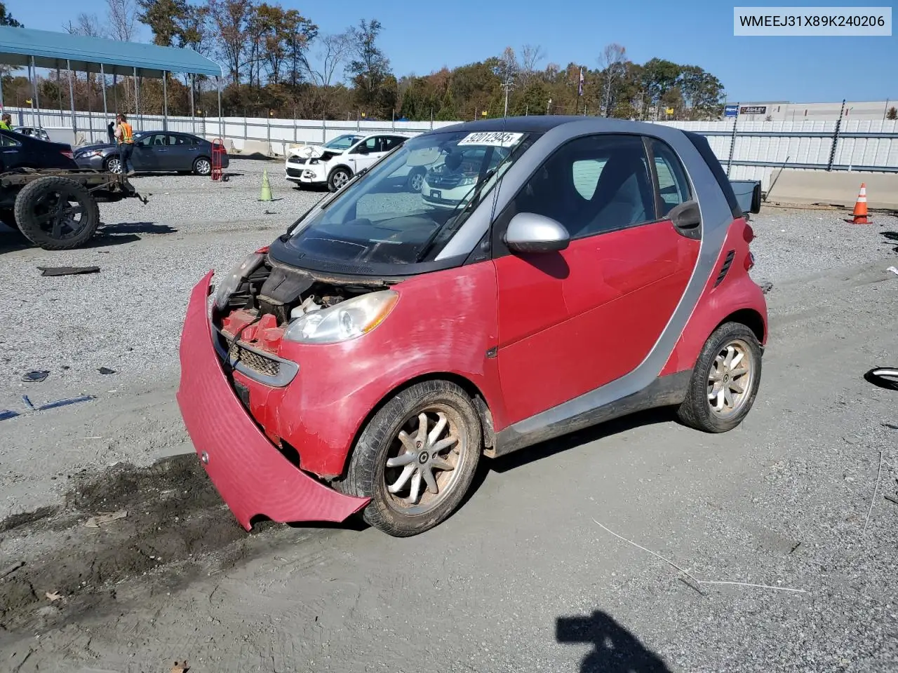 WMEEJ31X89K240206 2009 Smart Fortwo Pure