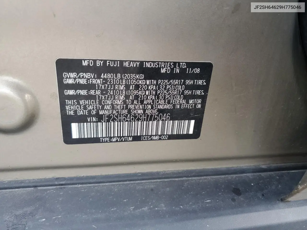 JF2SH64629H775046 2009 Subaru Forester 2.5X Limited