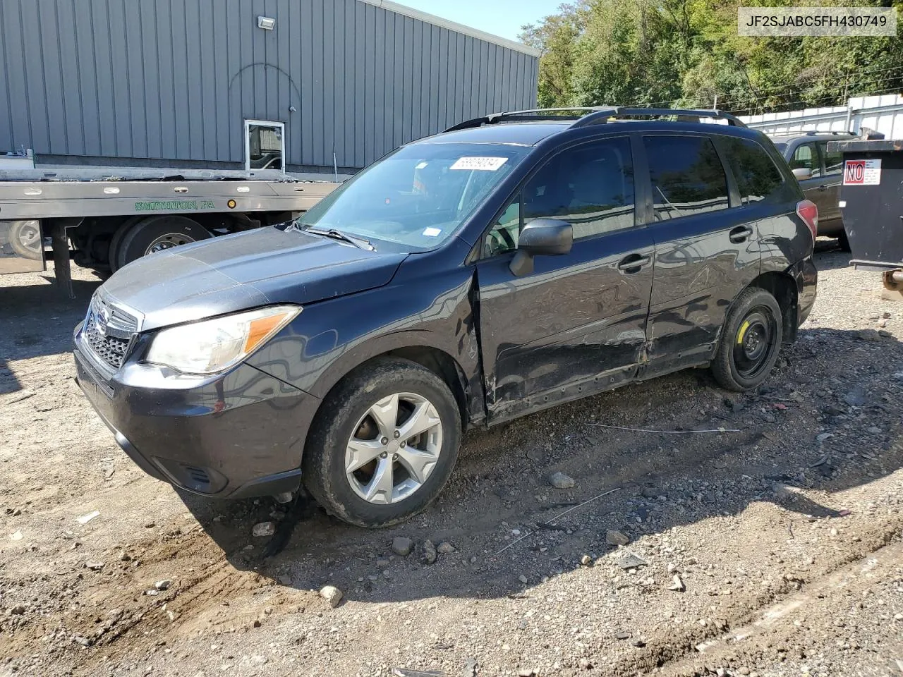 2015 Subaru Forester 2.5I VIN: JF2SJABC5FH430749 Lot: 68909034