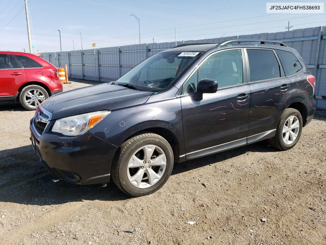 2015 Subaru Forester 2.5I Premium VIN: JF2SJAFC4FH538693 Lot: 71015724