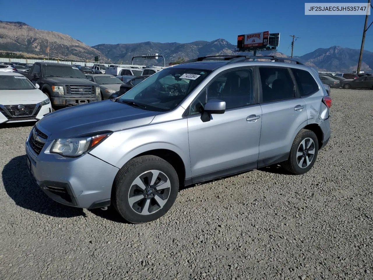 2018 Subaru Forester 2.5I Premium VIN: JF2SJAEC5JH535747 Lot: 71433384