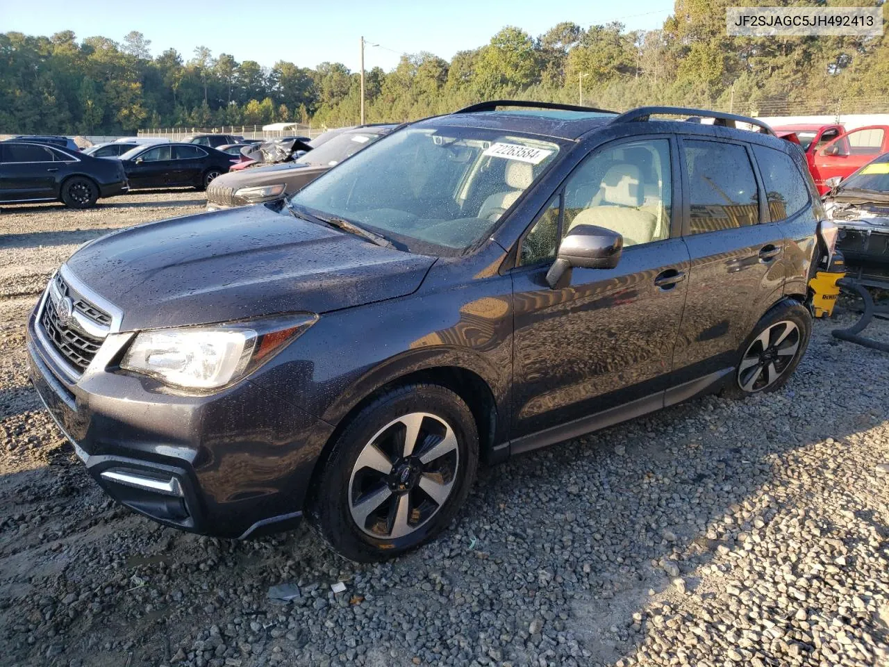 2018 Subaru Forester 2.5I Premium VIN: JF2SJAGC5JH492413 Lot: 72263584