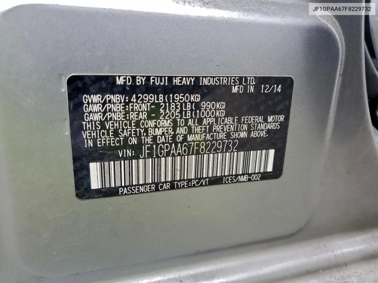 JF1GPAA67F8229732 2015 Subaru Impreza