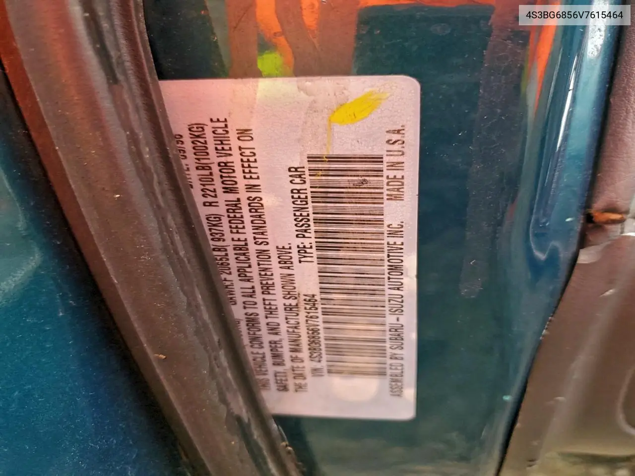 4S3BG6856V7615464 1997 Subaru Legacy Outback