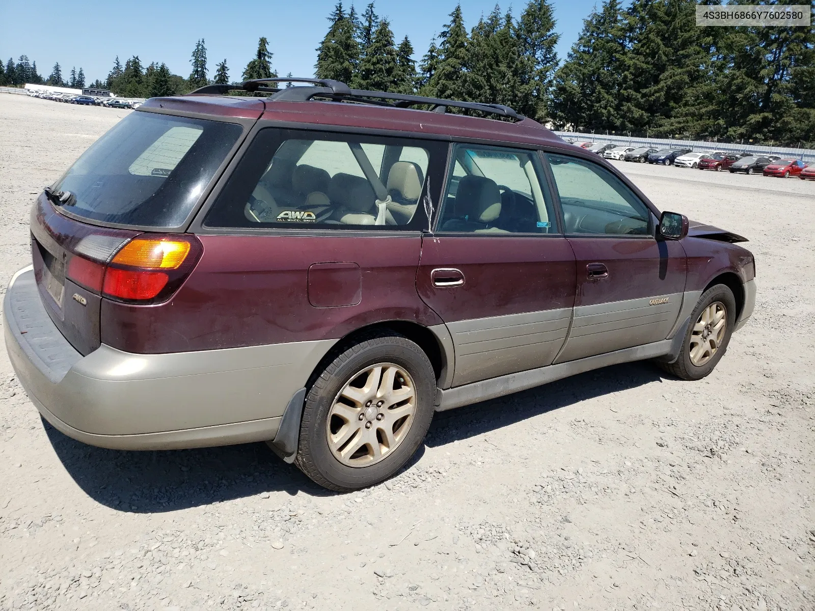 2000 Subaru Legacy Outback Limited VIN: 4S3BH6866Y7602580 Lot: 63810484