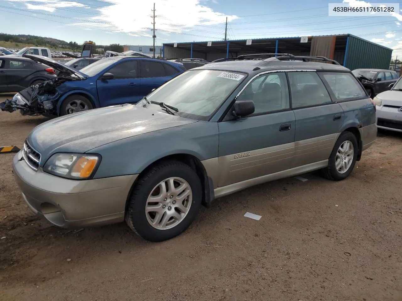 2001 Subaru Legacy Outback VIN: 4S3BH665117651282 Lot: 71838034