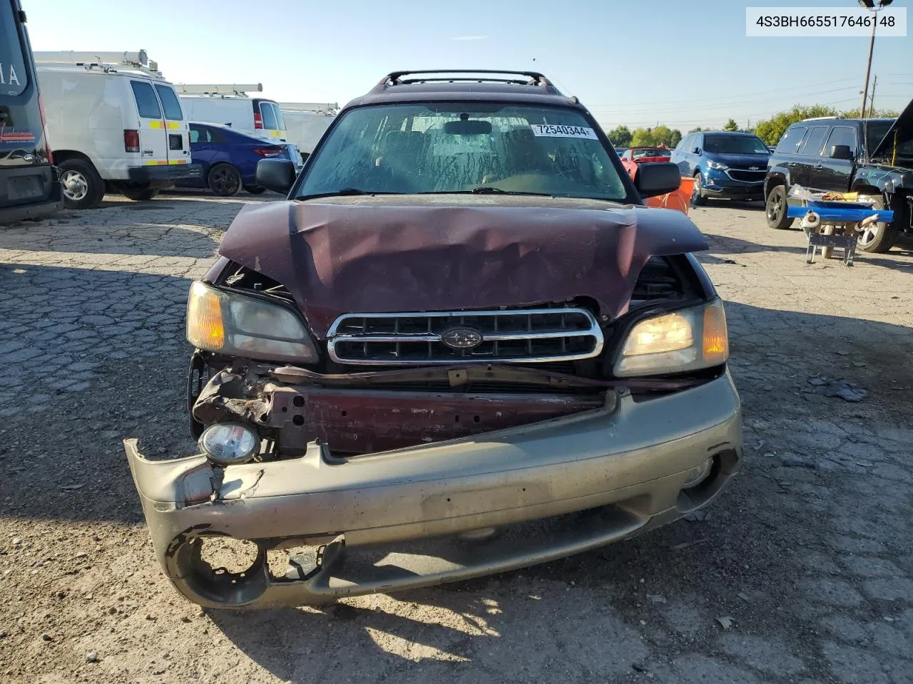 4S3BH665517646148 2001 Subaru Legacy Outback