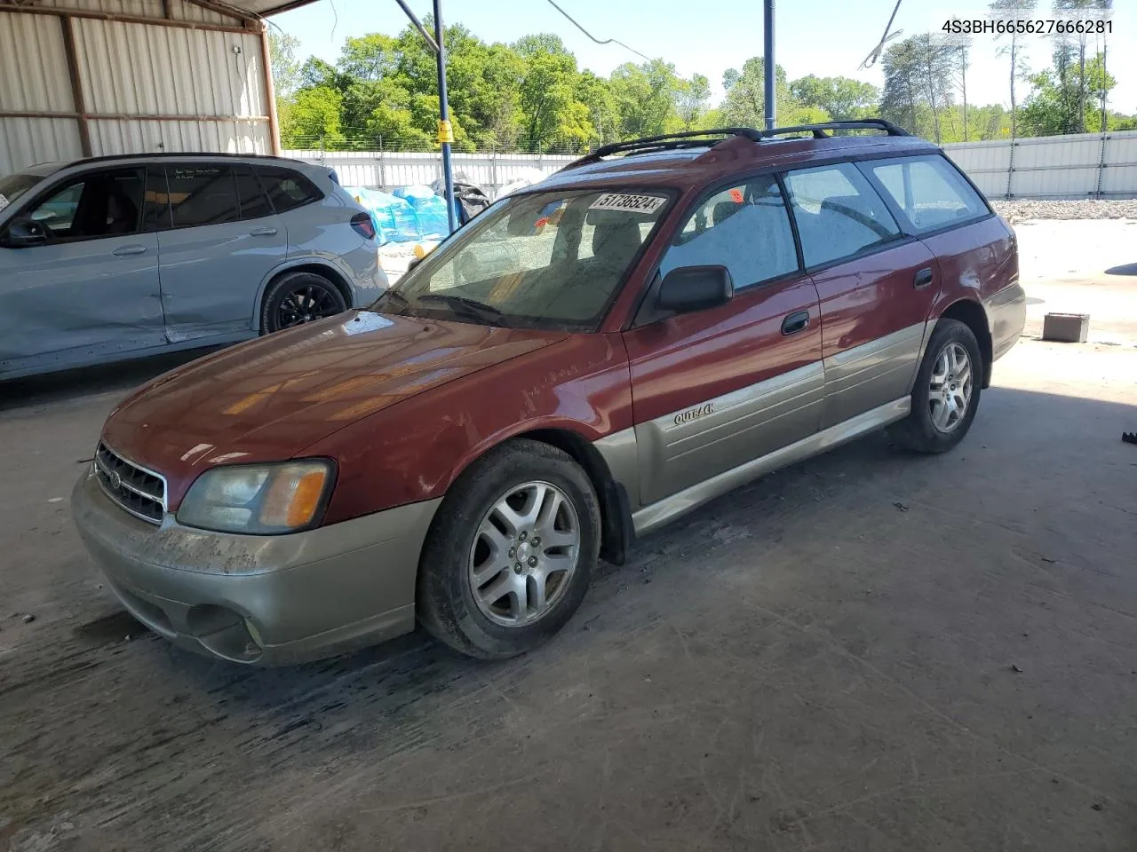 2002 Subaru Legacy Outback VIN: 4S3BH665627666281 Lot: 51736524