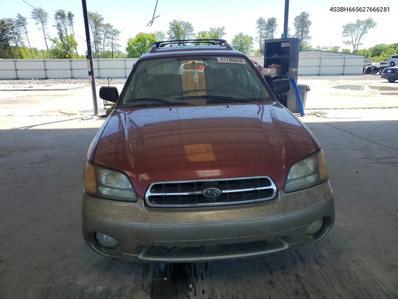 2002 Subaru Legacy Outback VIN: 4S3BH665627666281 Lot: 51736524