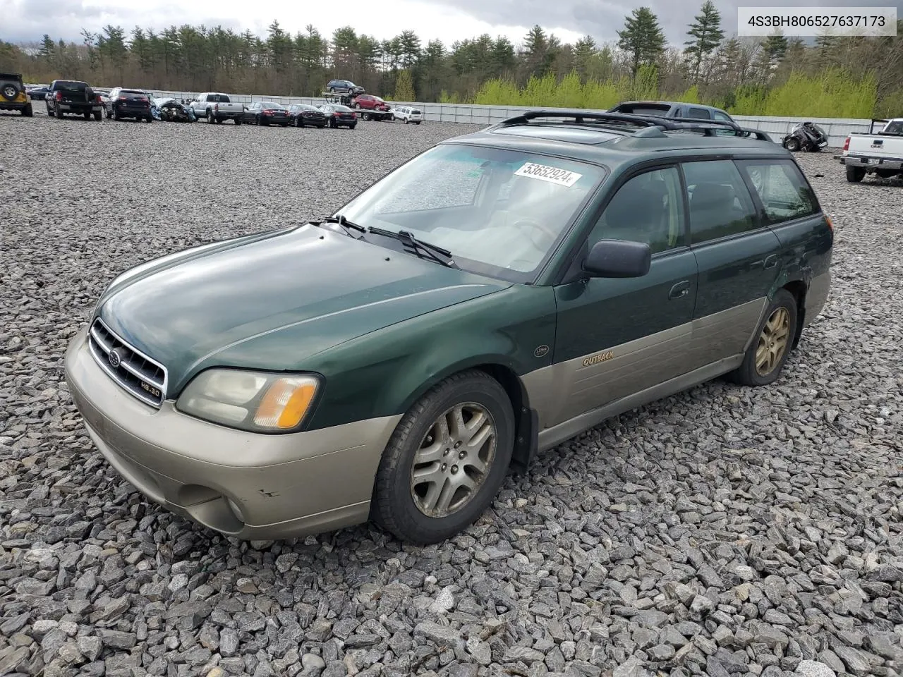 2002 Subaru Legacy Outback H6 3.0 Ll Bean VIN: 4S3BH806527637173 Lot: 53652924