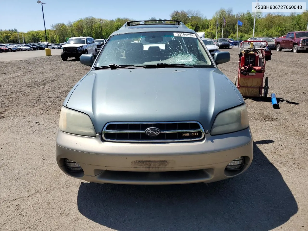 2002 Subaru Legacy Outback H6 3.0 Ll Bean VIN: 4S3BH806727660048 Lot: 53754894