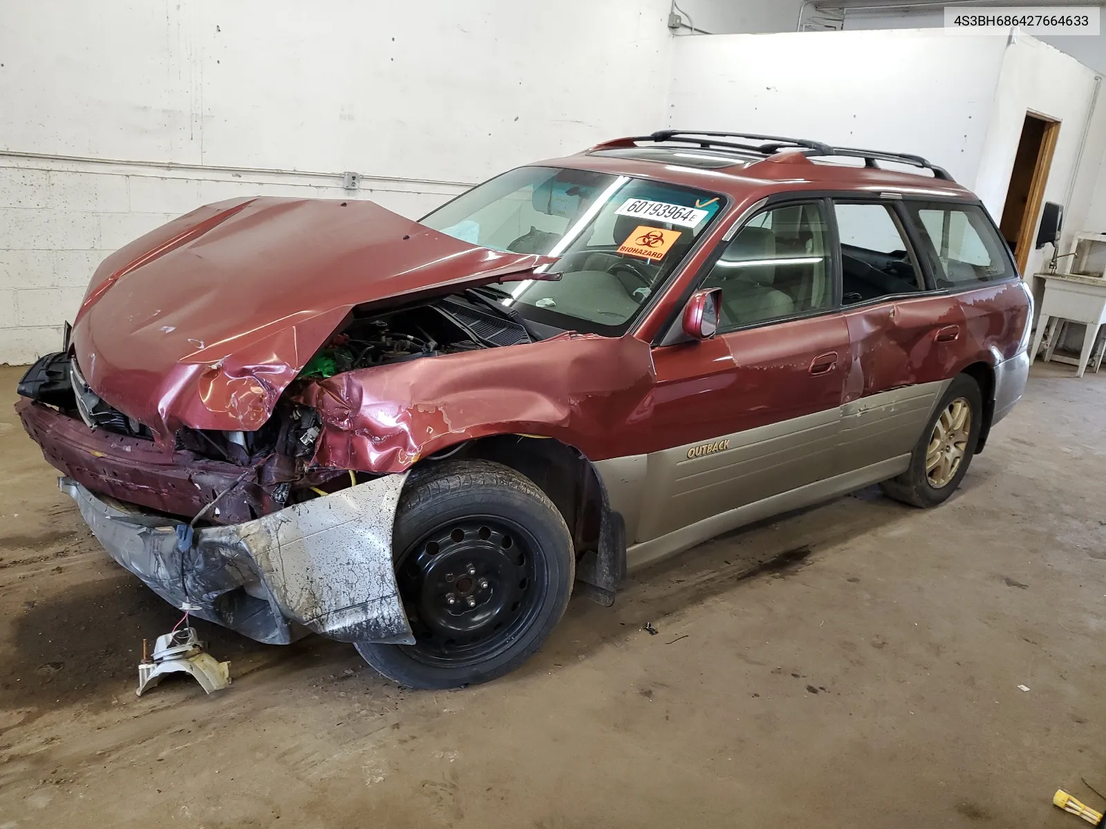 4S3BH686427664633 2002 Subaru Legacy Outback Limited