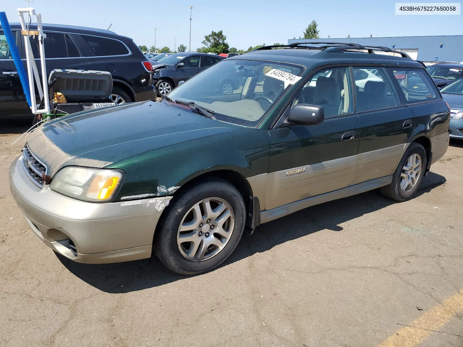 2002 Subaru Legacy Outback Awp VIN: 4S3BH675227650058 Lot: 64894794