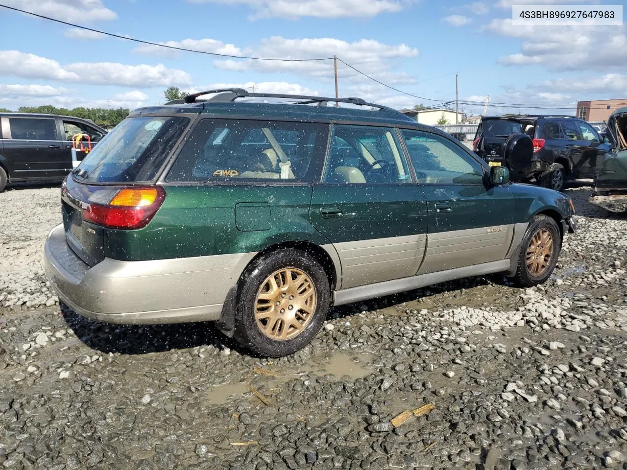 4S3BH896927647983 2002 Subaru Legacy Outback H6 3.0 Vdc