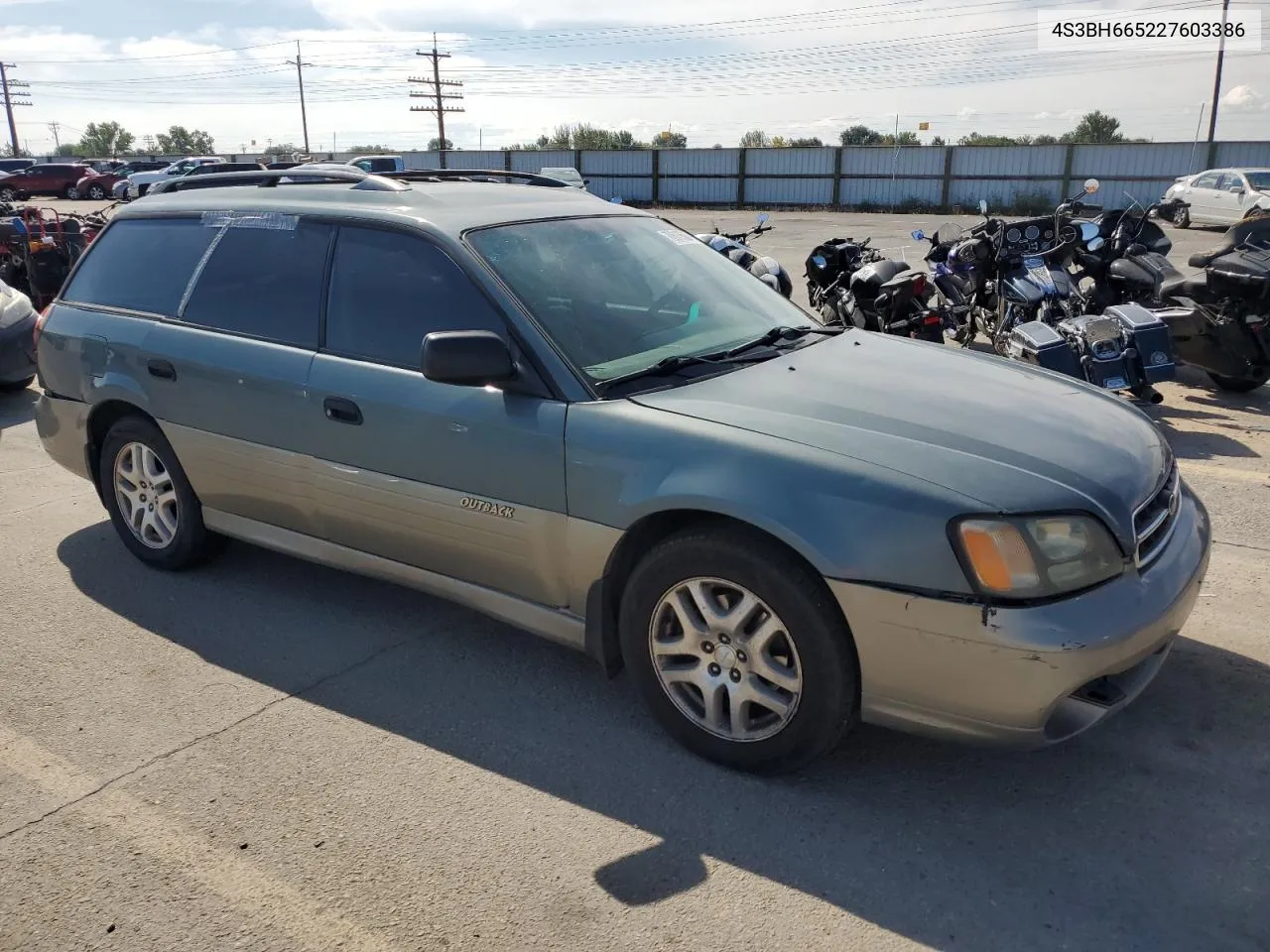 2002 Subaru Legacy Outback VIN: 4S3BH665227603386 Lot: 70613504