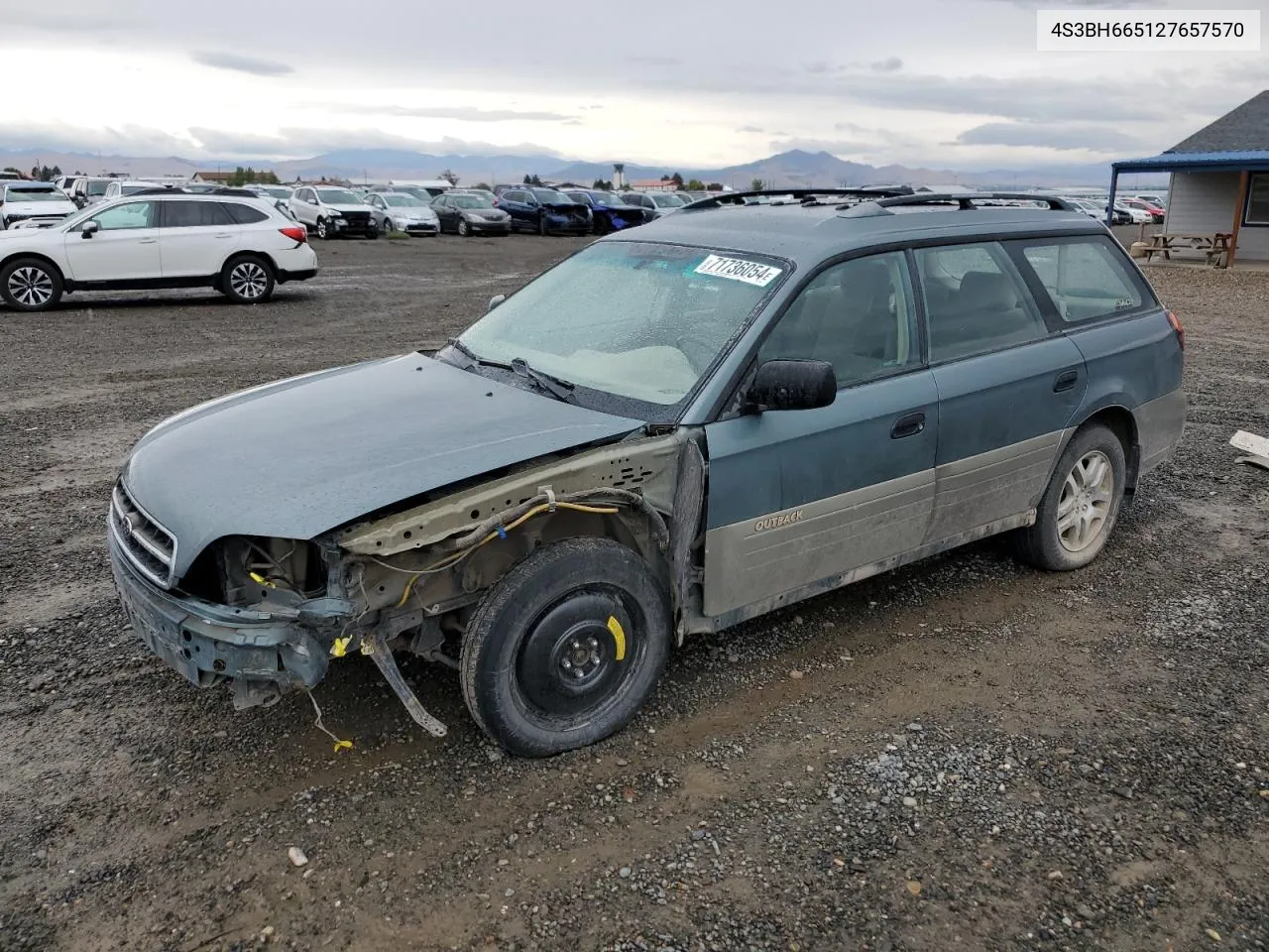 2002 Subaru Legacy Outback VIN: 4S3BH665127657570 Lot: 71736054